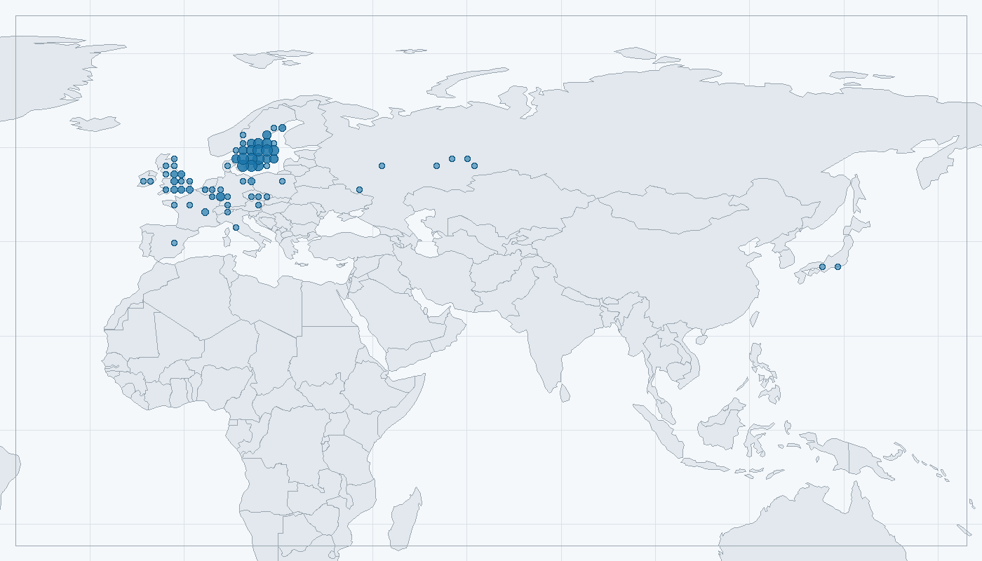 Mapa zaznamenaného výskytu: Mlynařík dlouhoocasý (Aegithalos caudatus)