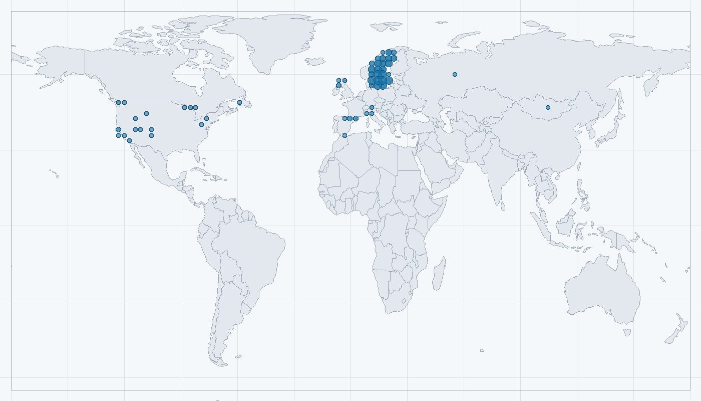 Mapa zaznamenaného výskytu: Orel skalní (Aquila chrysaetos)
