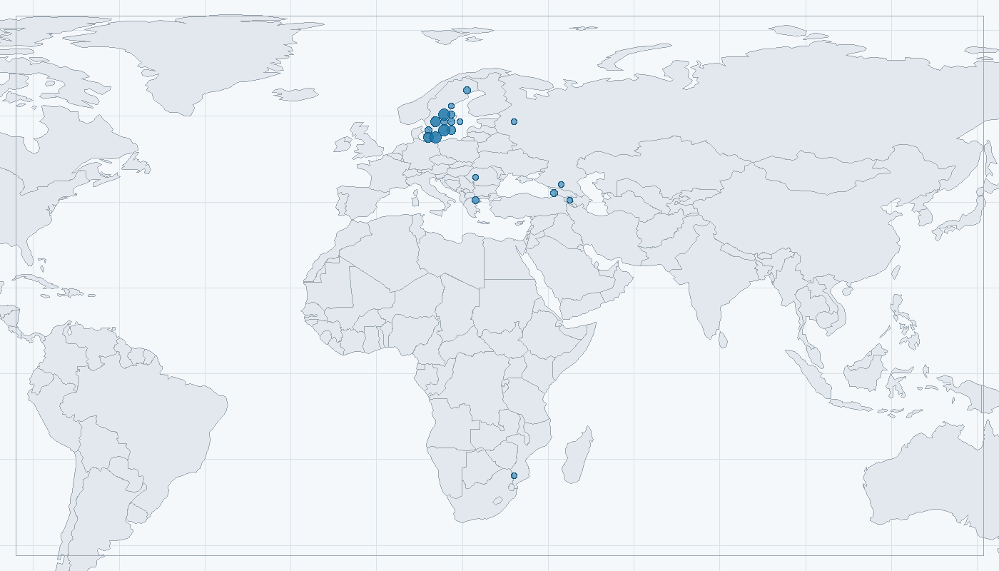 Mapa zaznamenaného výskytu: Orel křiklavý (Aquila pomarina)