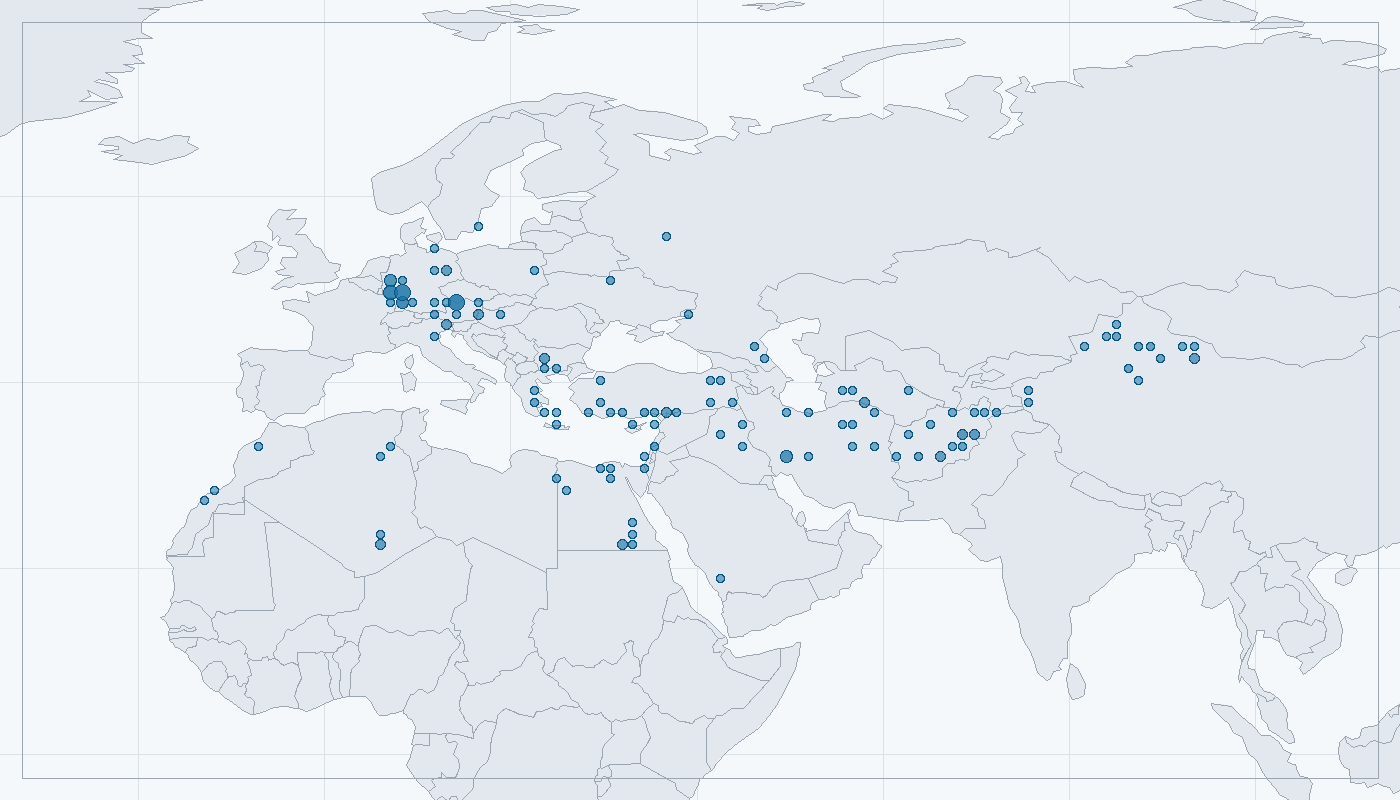 Mapa zaznamenaného výskytu: Ropucha zelená (Bufo viridis)