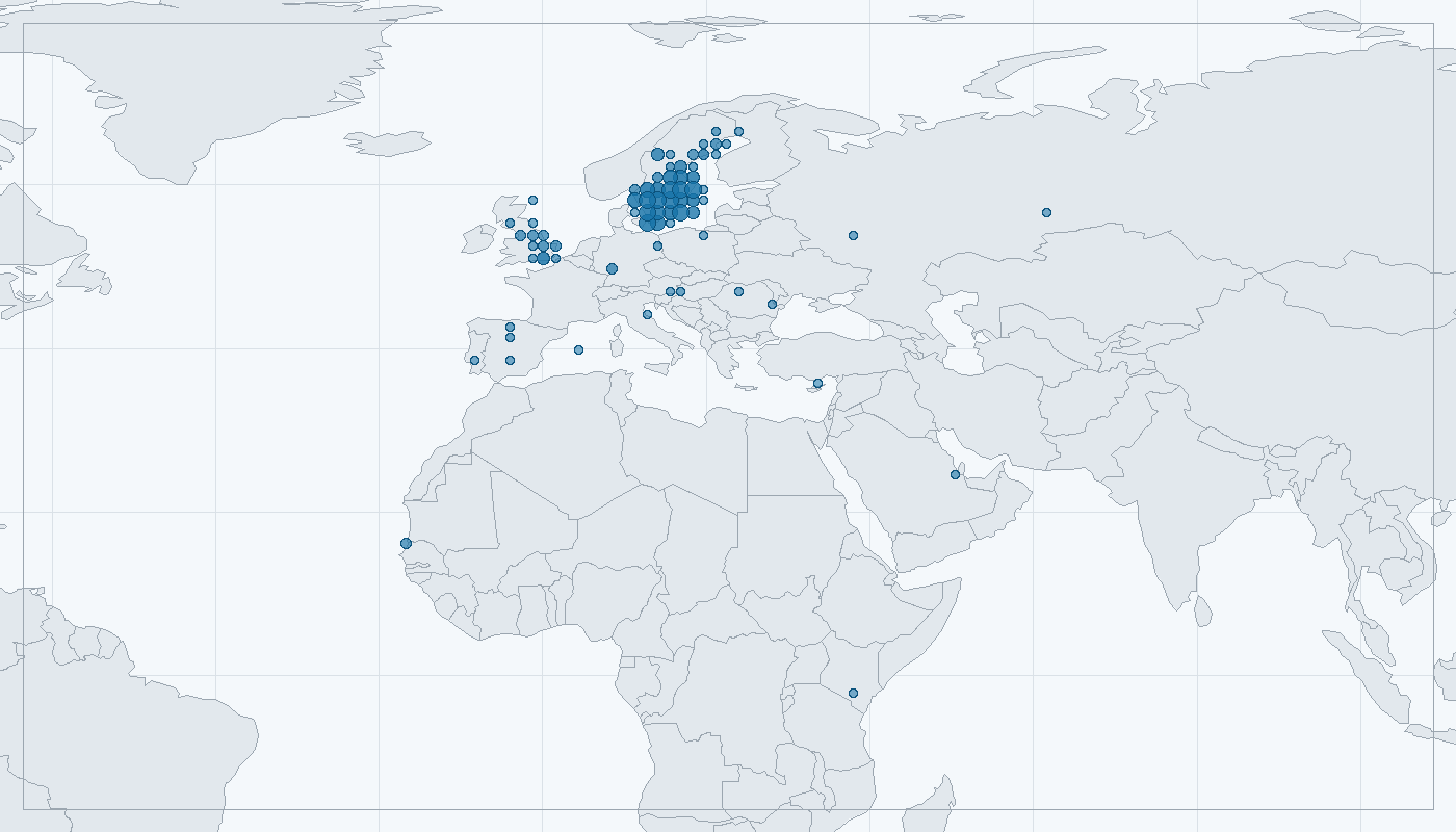 Mapa zaznamenaného výskytu: Moták pochop (Circus aeruginosus)