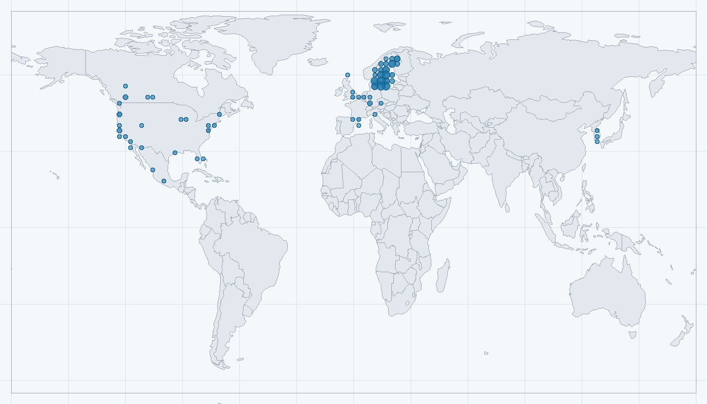 Mapa zaznamenaného výskytu: Moták pilich (Circus cyaneus)