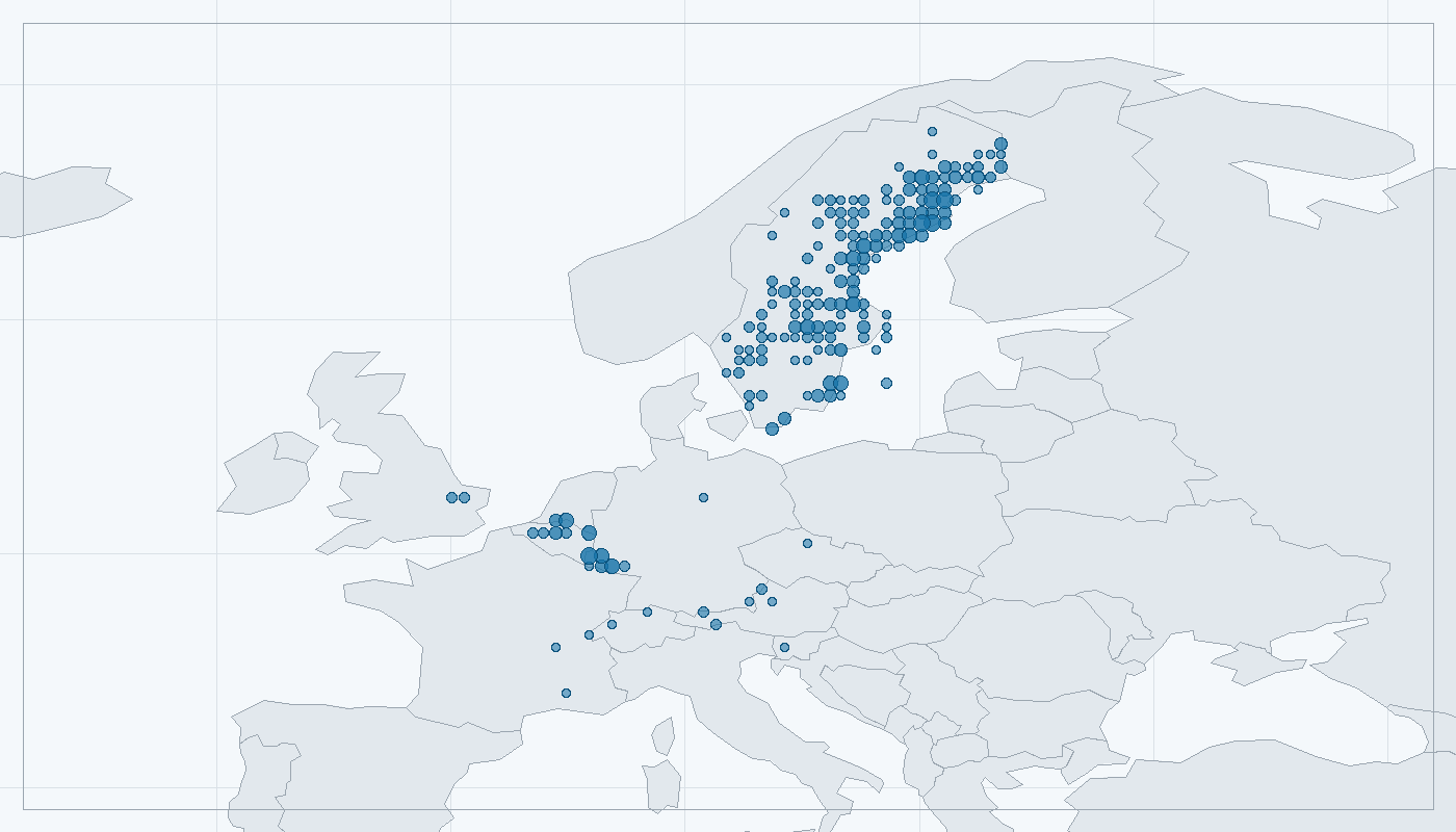 Mapa zaznamenaného výskytu: Vranka obecná (Cottus gobio)