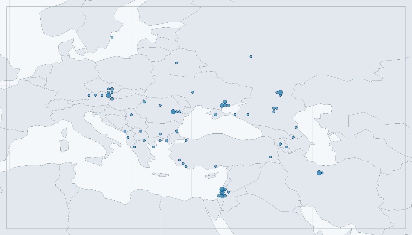 Mapa zaznamenaného výskytu: Strakapoud jižní (Dendrocopos syriacus)