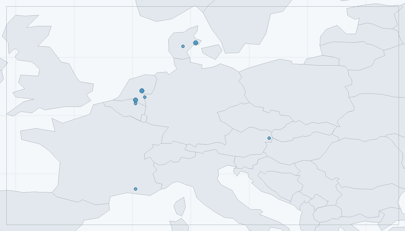 Mapa zaznamenaného výskytu: Stepník černonohý (Eresus sandaliatus)