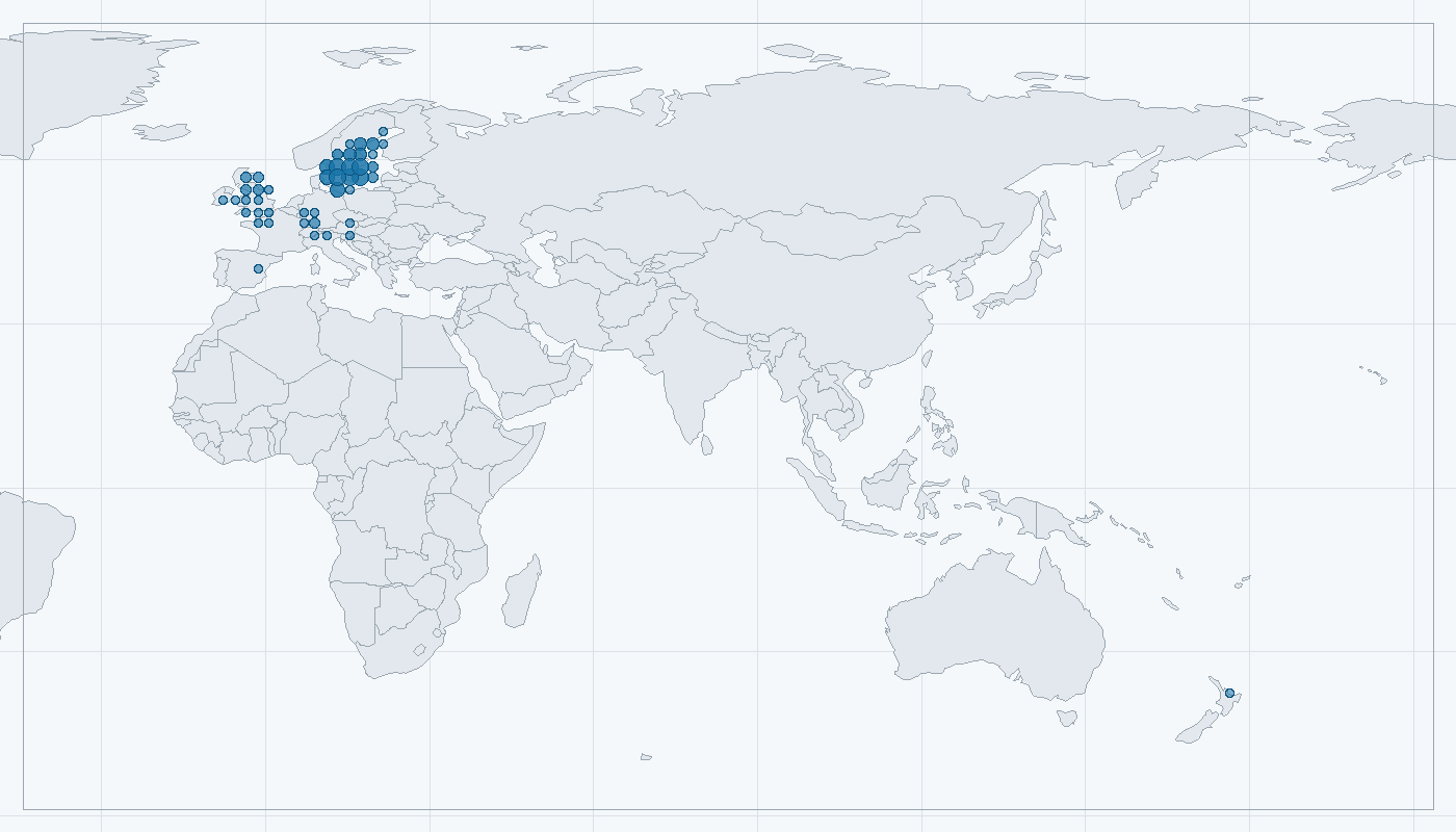Mapa zaznamenaného výskytu: Pěnkava obecná (Fringilla coelebs)