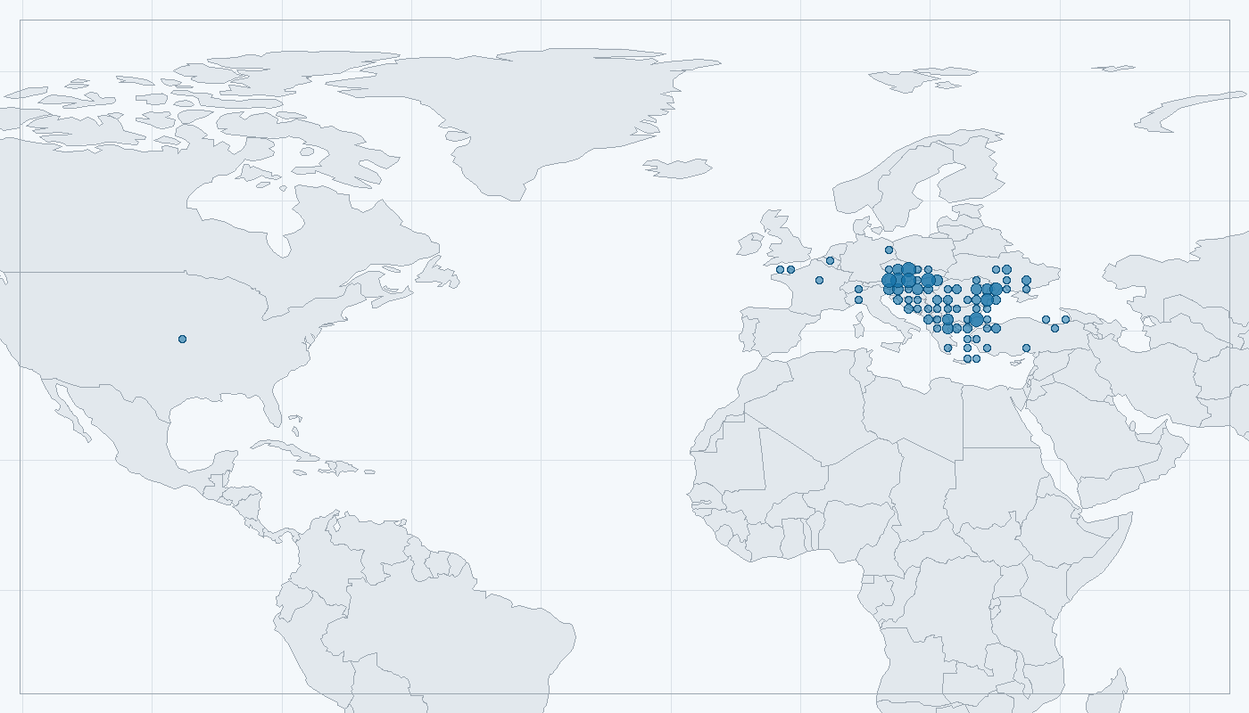 Mapa zaznamenaného výskytu: Ještěrka zelená (Lacerta viridis)