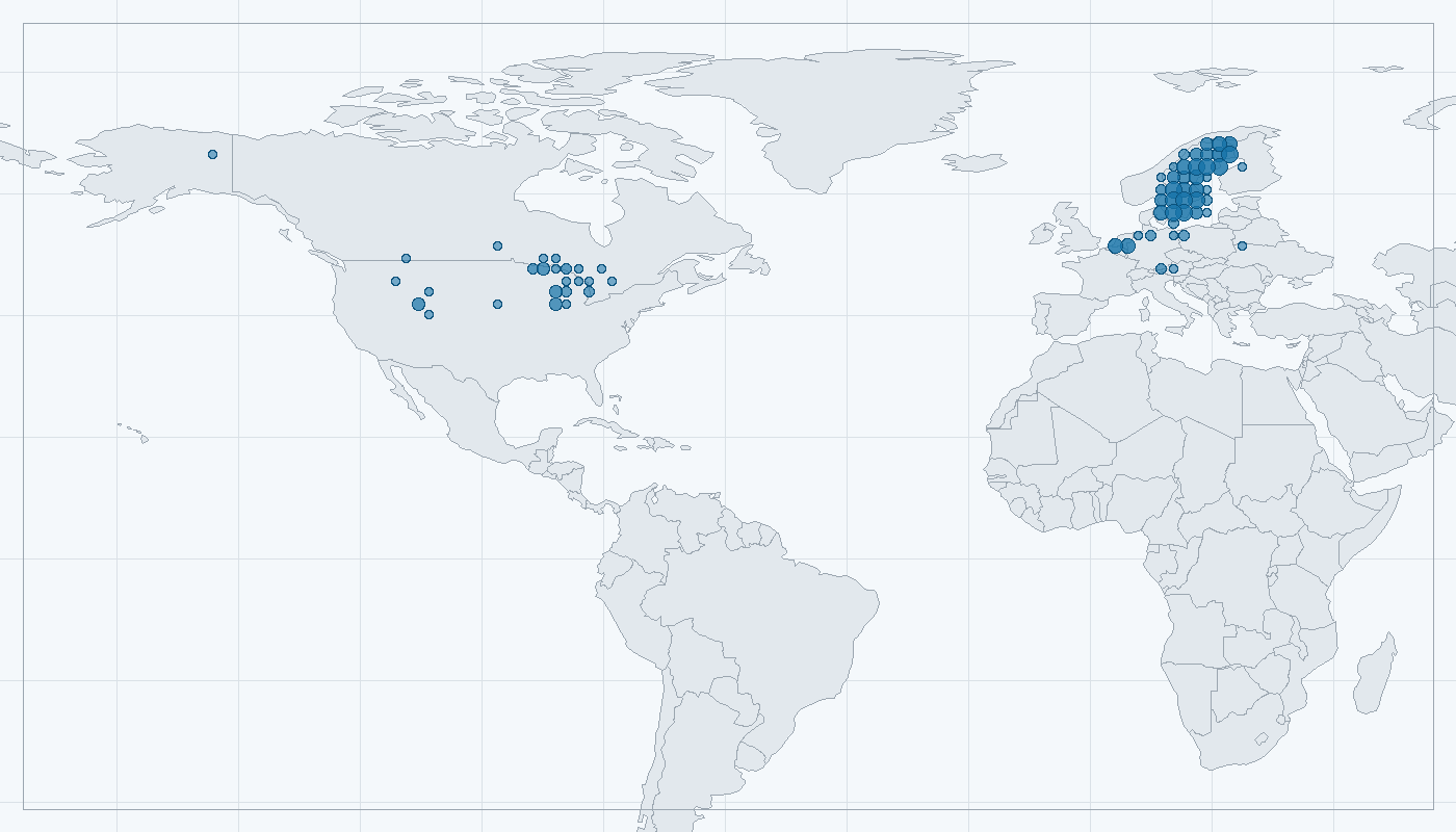 Mapa zaznamenaného výskytu: Mník jednovousý (Lota lota)