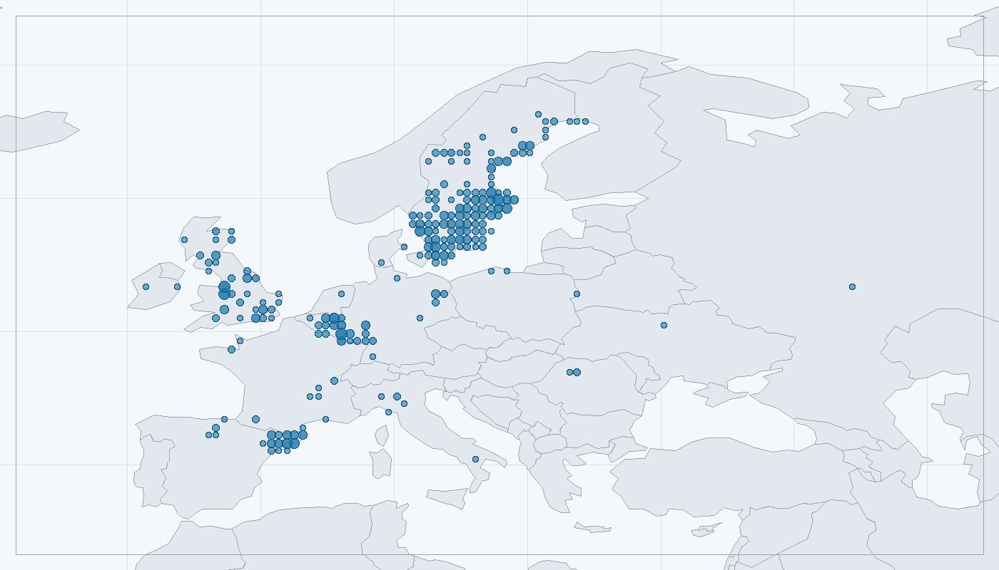 Mapa zaznamenaného výskytu: Jezevec lesní (Meles meles)