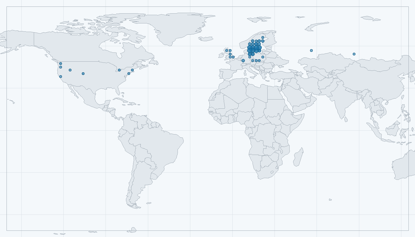 Mapa zaznamenaného výskytu: Morčák velký (Mergus merganser)