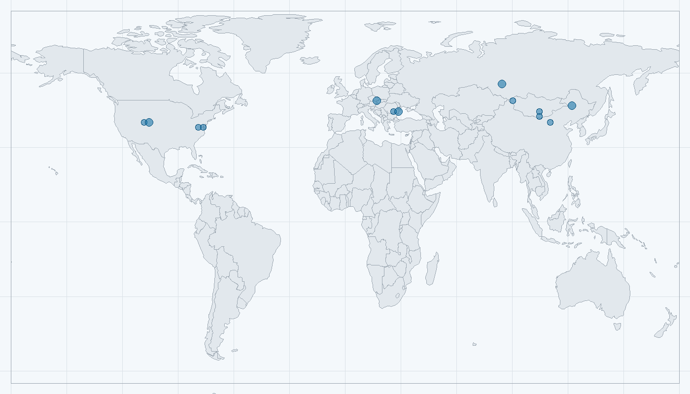 Mapa zaznamenaného výskytu: Tchoř stepní (Mustela eversmannii)
