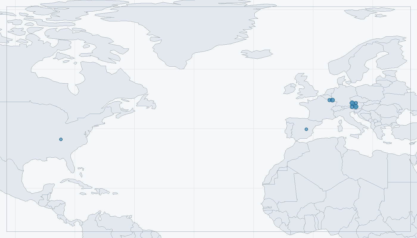 Mapa zaznamenaného výskytu: Muflon (Ovis musimon)