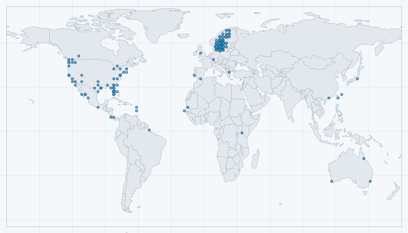 Mapa zaznamenaného výskytu: Orlovec říční (Pandion haliaetus)