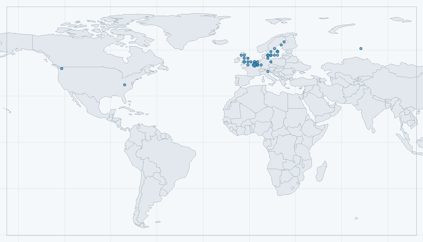 Mapa zaznamenaného výskytu: Potkan (Rattus norvegicus)