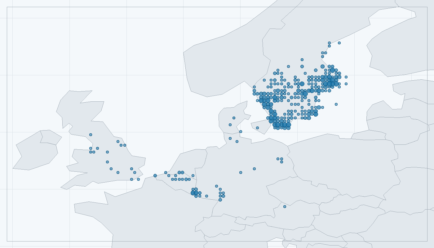 Mapa zaznamenaného výskytu: Čolek velký (Triturus cristatus)