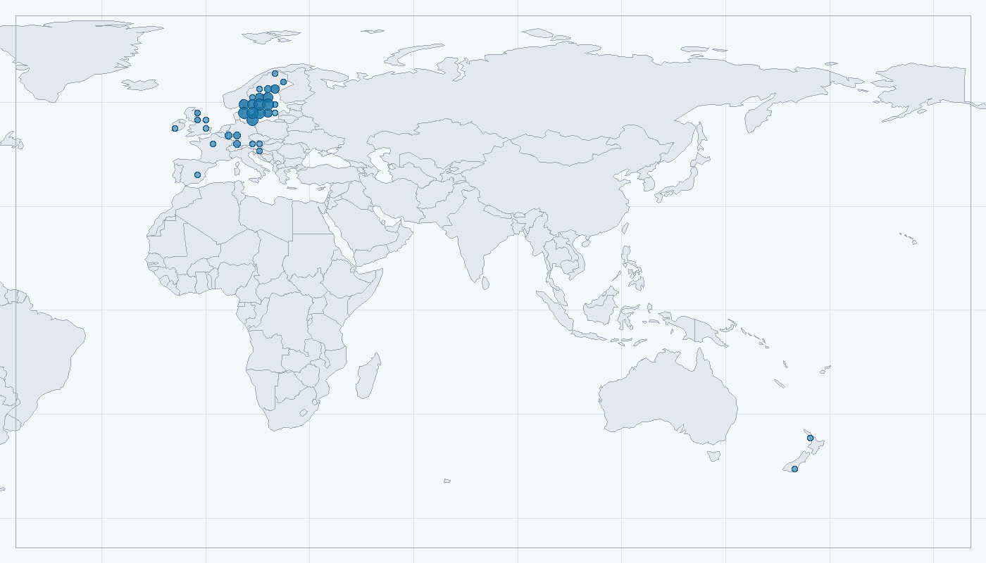 Mapa zaznamenaného výskytu: Kos černý (Turdus merula)