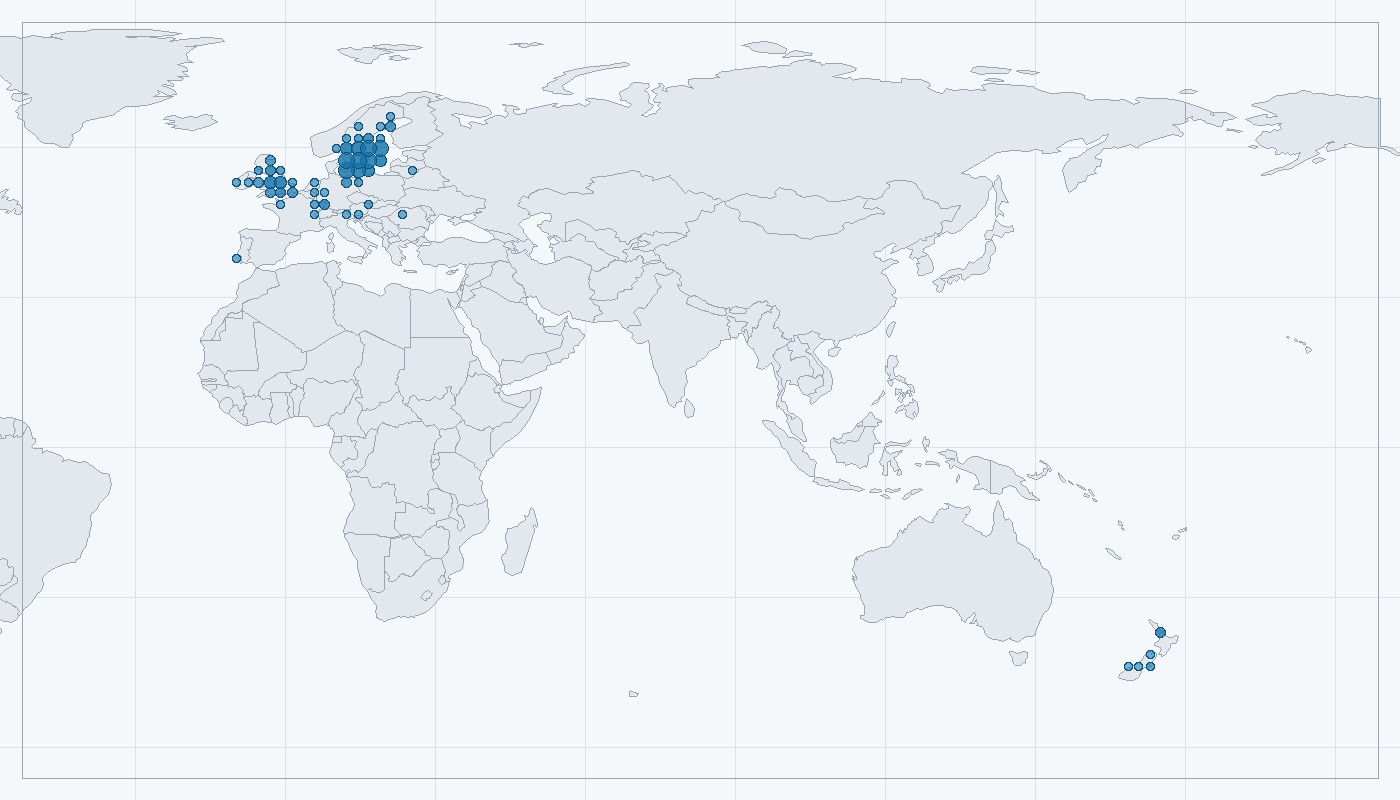 Mapa zaznamenaného výskytu: Drozd zpěvný (Turdus philomelos)