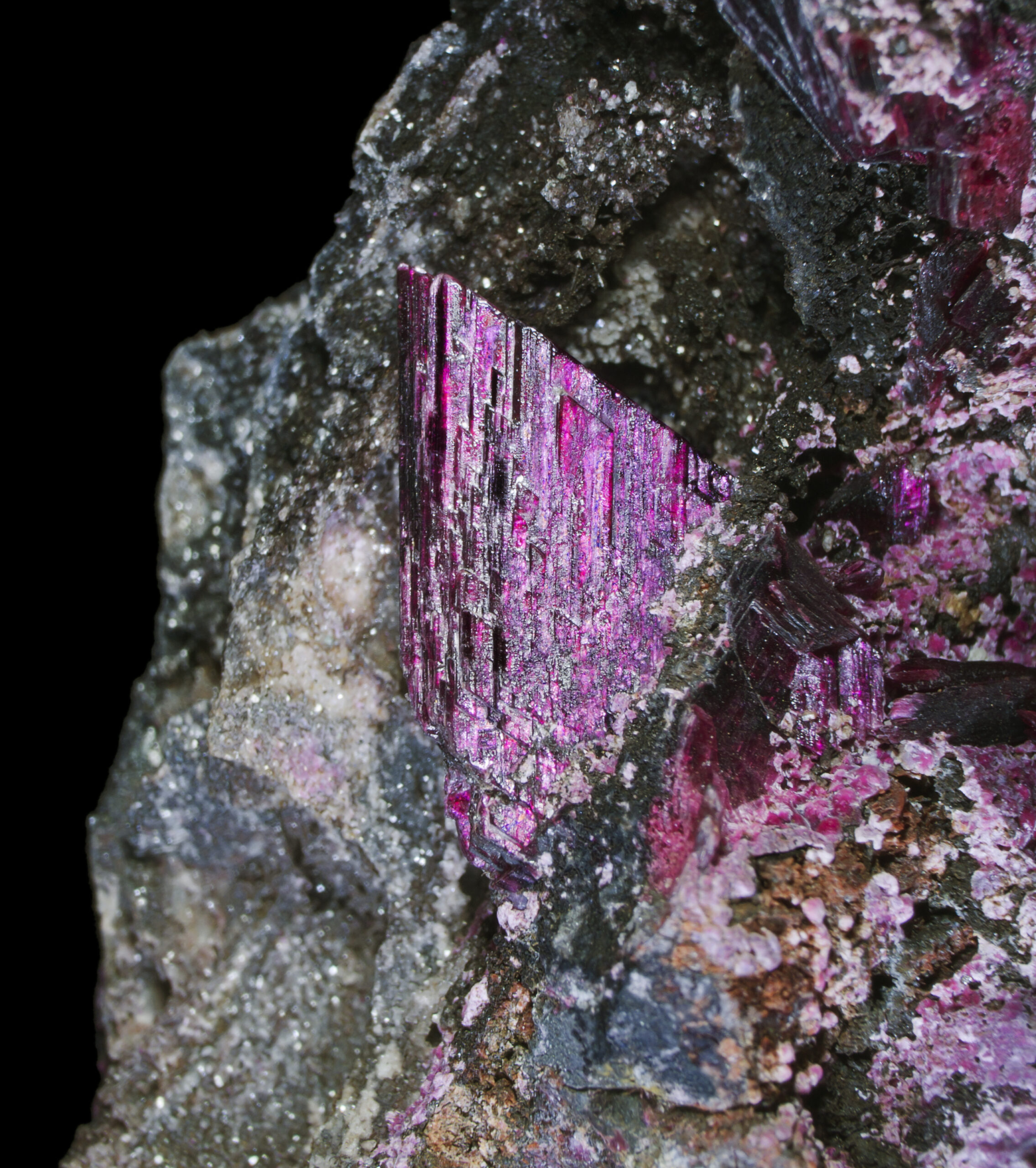 Erytrín, růžový sekundární minerál kobaltu